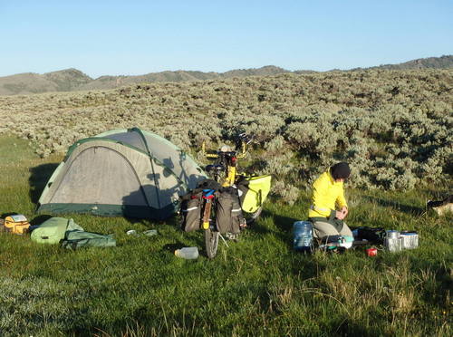 GDMBR: Terry has started breakfast, I have packed the contents of tent.